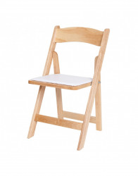 Garden Padded Folding Chair - Natural Wood